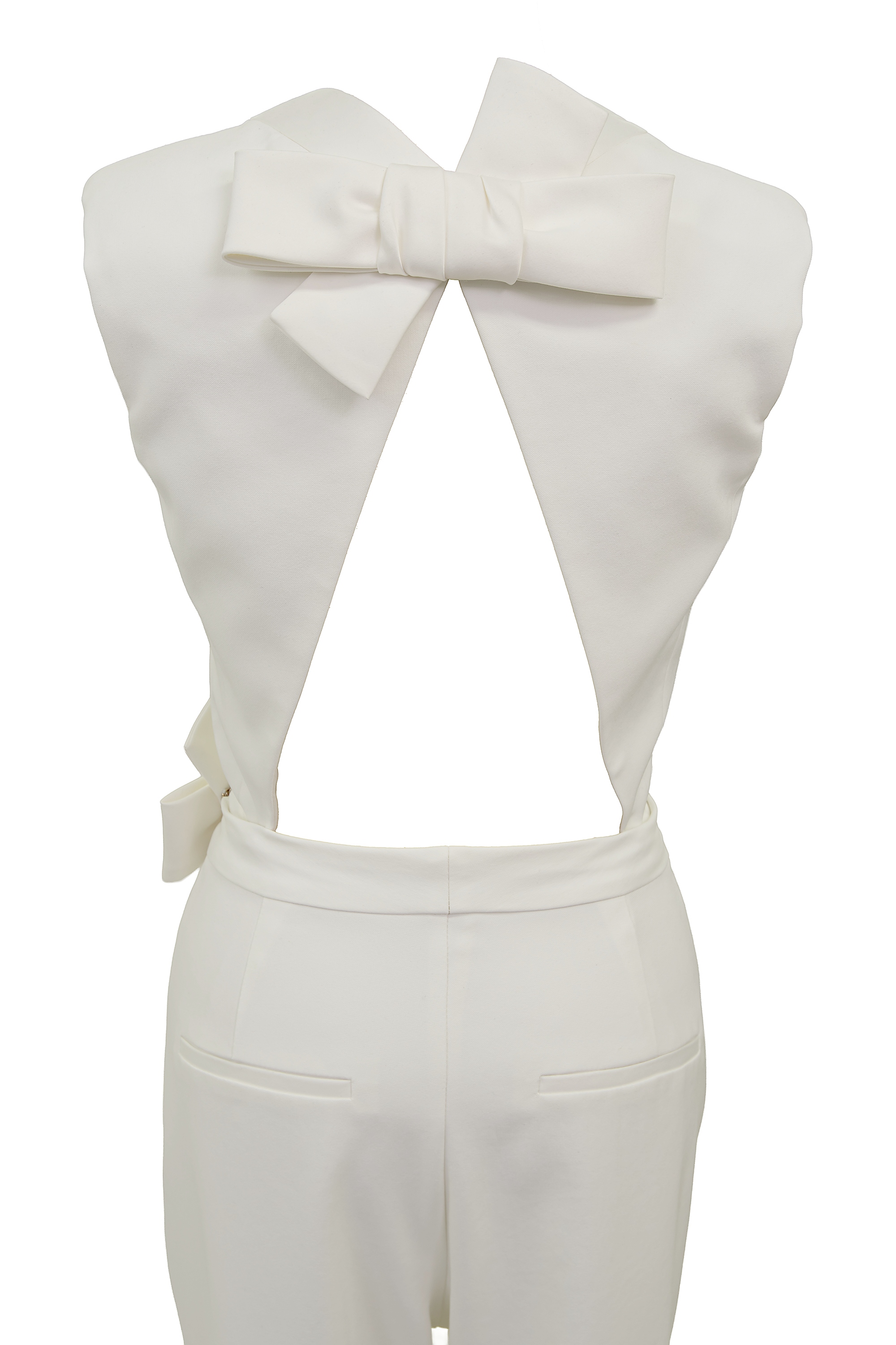 リボンジャンプスーツ　新品 VIKTOR＆ROLF］<br>バックリボンジャンプスーツ-ホワイト(36)-を